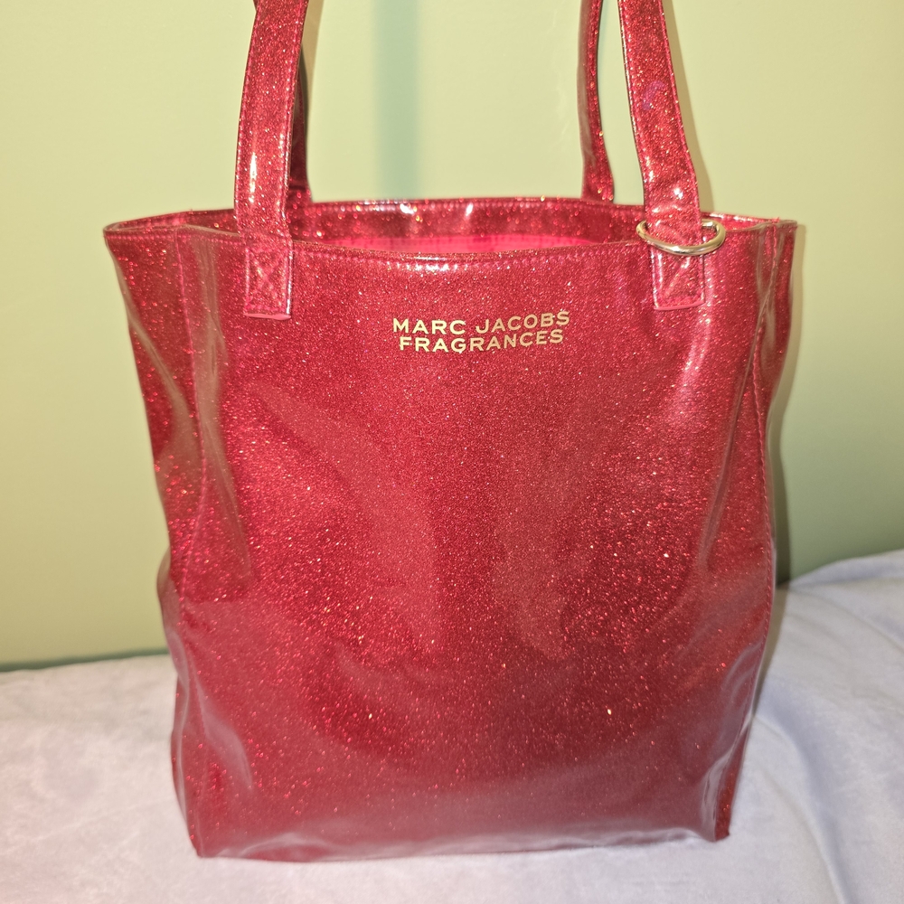 MARC JACOBS FRAGRANCE RED SHIMMER TOTE BAG - Picture 2 of 8
